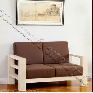 ChunKy White : Ghế Sofa Đôi Gỗ Sồi Kèm Nệm